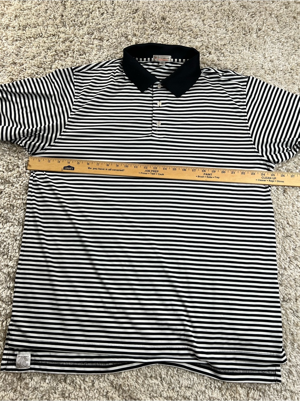 Peter Millar Summer Comfort Black and White Striped Polo XL - Picture 3 of 7